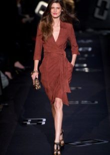 Terracotta wrap dress