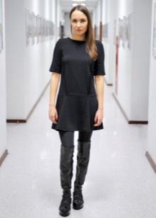  Shift dress with over the knee boots