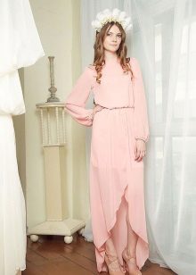 Pink Midi Train Summer Dress