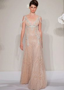 Lace dress with a train