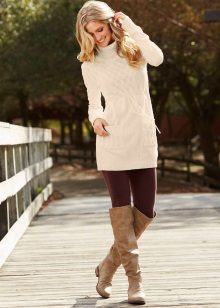Winter knitted tunic dress