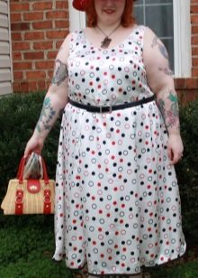 White dress with colored polka dots for full