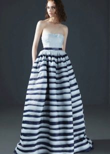 Striped floor gown