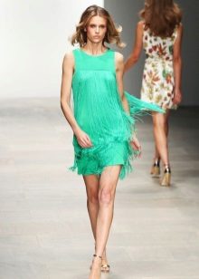 Turquoise dress in a marine style