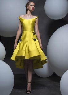 Yellow style cocktail dress
