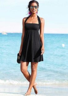 Black flared skirt dress