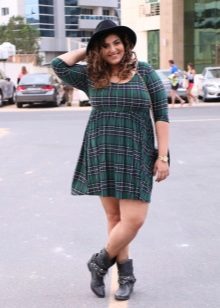 Green Plaid Dress for Fat Women