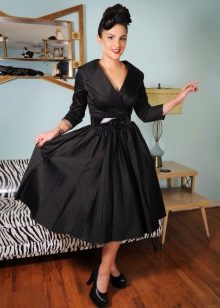 50s Satin Shawl Dress