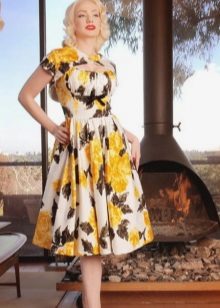 50s Color Print Dress