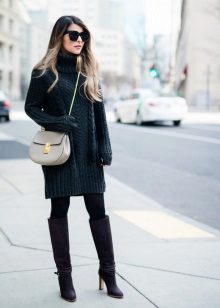 Black casual dress sweater