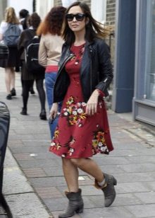 Burgundy Floral Dress Casual Dress