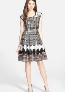 Black and White Flare Dress