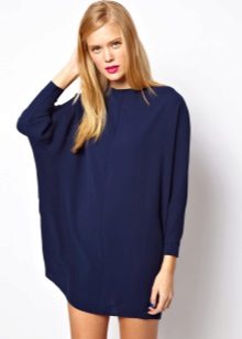 Blue Flare Bat Sleeve Dress