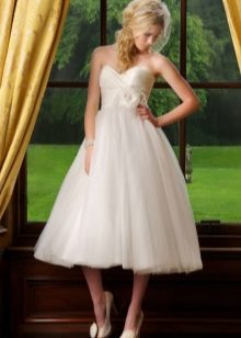 Midi High Waist Wedding Dress