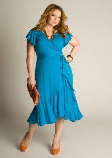 Knitted wrap dress for full