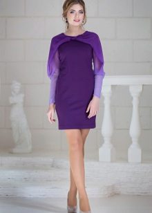 Purple knit dress short