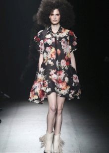 Loose Floral Knitted Dress