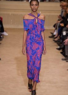 Knitted dress with floral print sheath