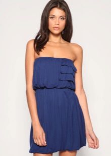 Open blue knitted dress