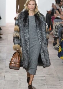 Winter knitted dress gray