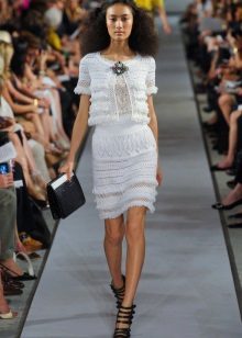 Knitted spring dress white
