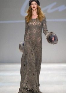 Knitted spring floor dress