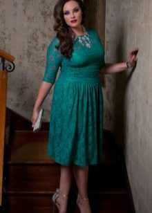Green evening dress for overweight