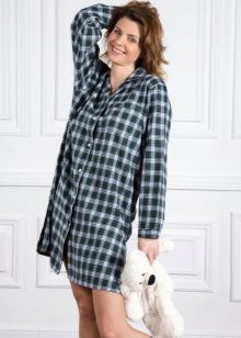 Homemade Gray Check Shirtdress