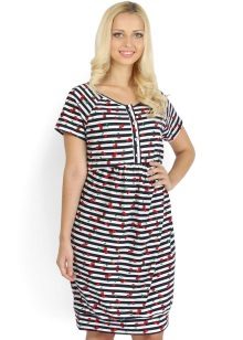 Striped horizontal striped home tunic dress