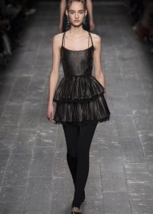 Leather dress with a corset short