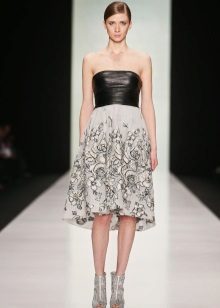 A-line leather top dress