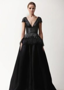 A-line leather evening dress