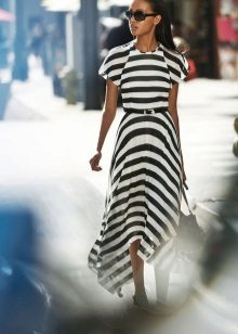 Striped summer knit dress