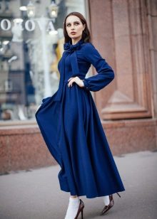 A-line autumn dress blue