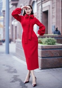 Autumn dress knitted midi