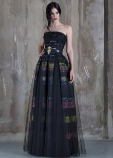 Strapless dress fluffy black