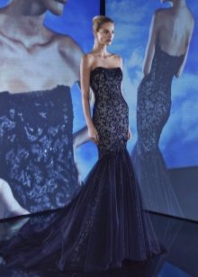 Strapless Mermaid Dress with Lace