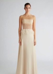 Strapless dress beige