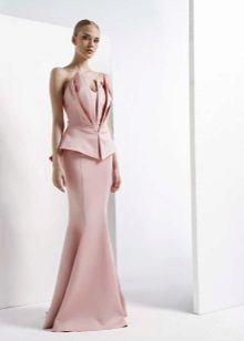 Strapless dress with corset decor