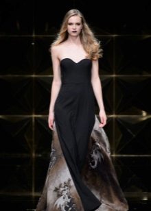 A-line strapless dress black