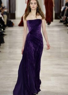 Strapless Draped Floor-Length Dress