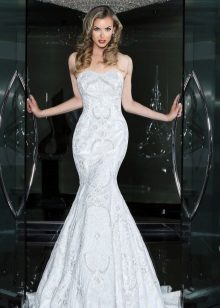 Strapless dress wedding mermaid