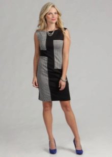 Cocktail dress with crowns with black fabric accents