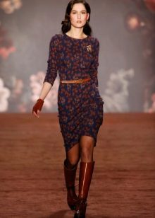 Straight sleeve jersey dress