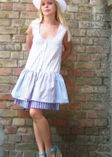 Flared dress from a man's shirt