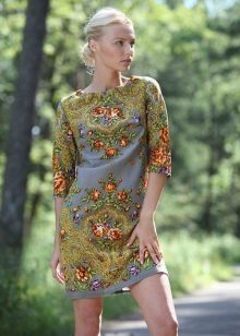 Dress from scarves short