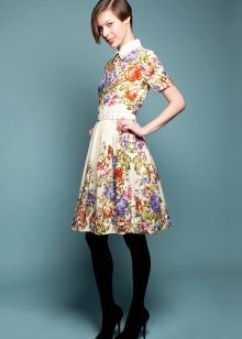 Dress from scarves with a collar