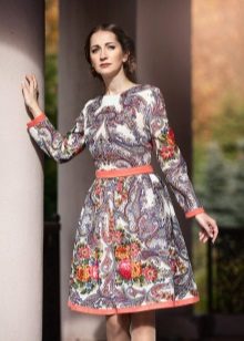 Dress from Pavloposadsky a-line shawls