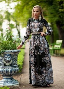 Dress from scarves black