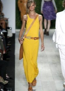 Long yellow tank dress